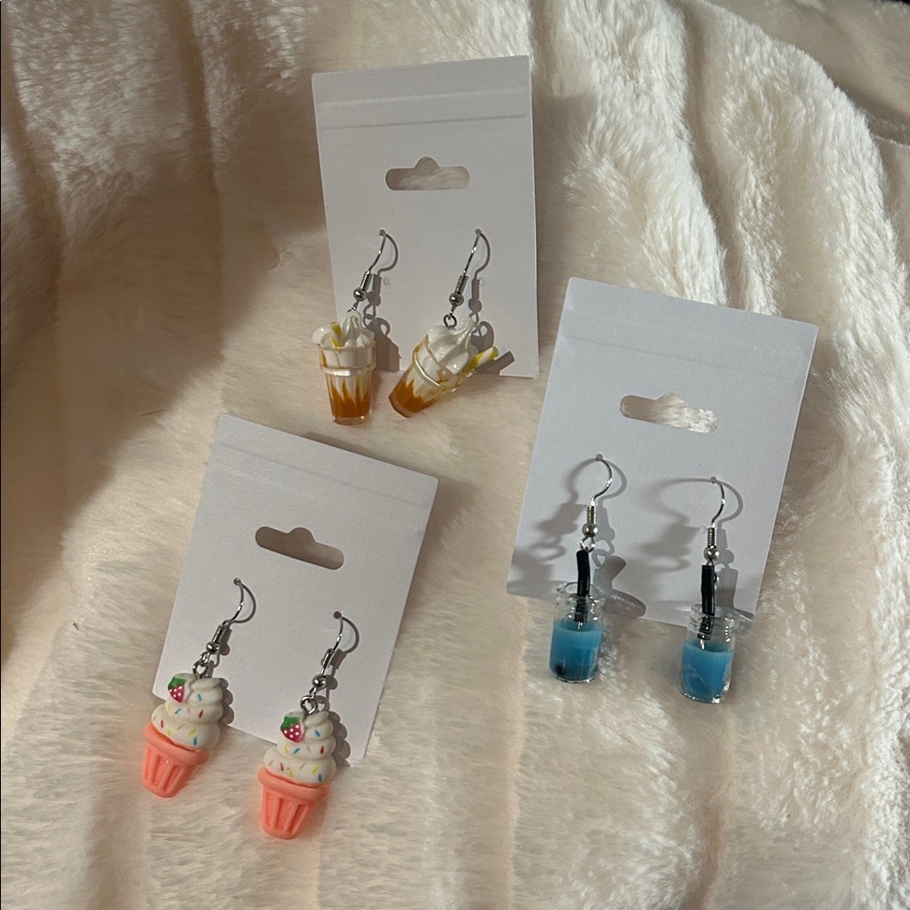 3x super Cute Treat Earrings Set -new!